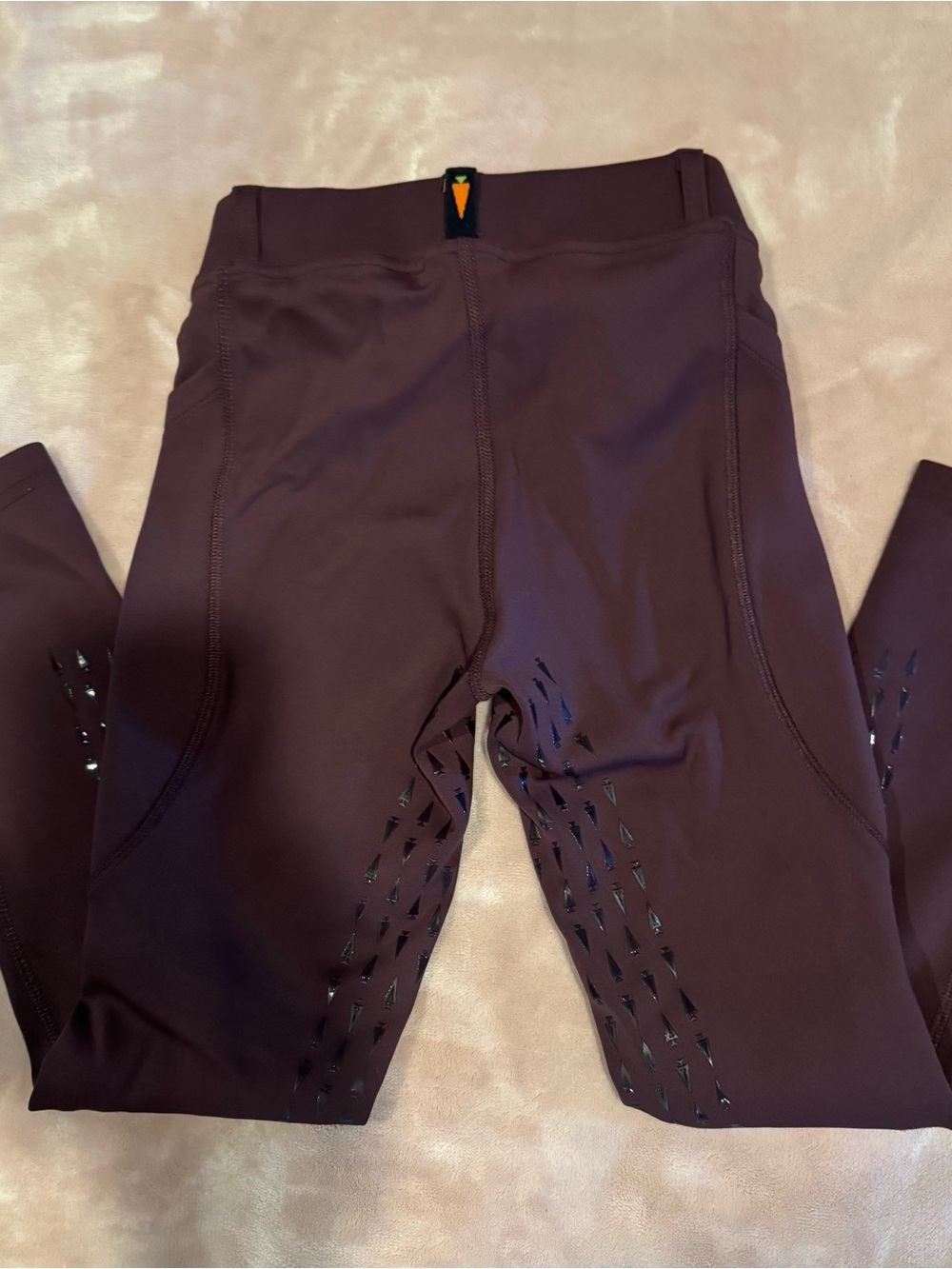 Kerrits Deep Plum Riding Tights with Silicone Knee Patch - Picture 2 of 3
